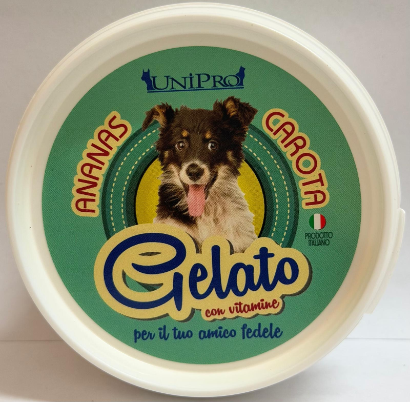 Snack per Cani Gelato Ananas e Carota 60g prodotto italiano Unipro