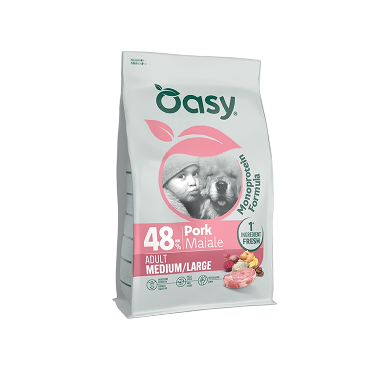 Oasy Dog Monoprotein Formula Adult Medium/Large Maiale kg 10