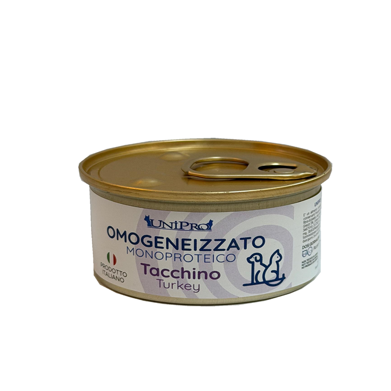 Omogeneizzato Monoproteico Tacchino per Cani e Gatti 85g ad alto valore nutritivo