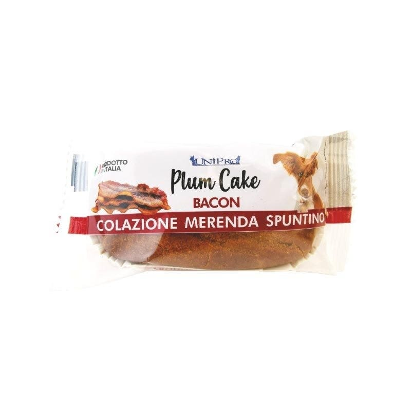 Snack per Cani alimento complementare cane Plum Cake aroma Bacon artigianale 50g Unipro