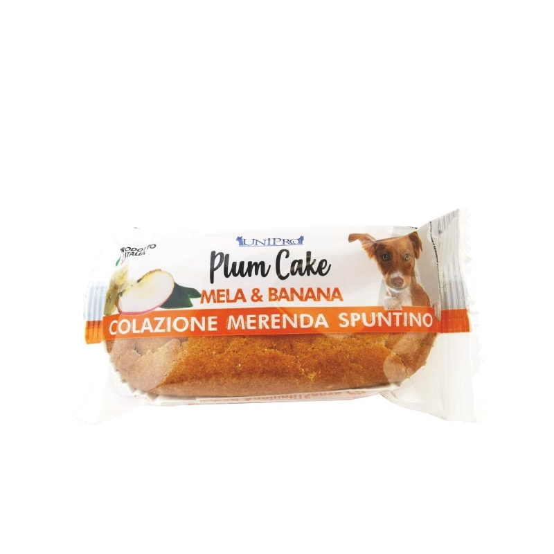 Snack per Cani alimento complementare cane Plum Cake aroma Mela & Banana artigianale 50g Unipro