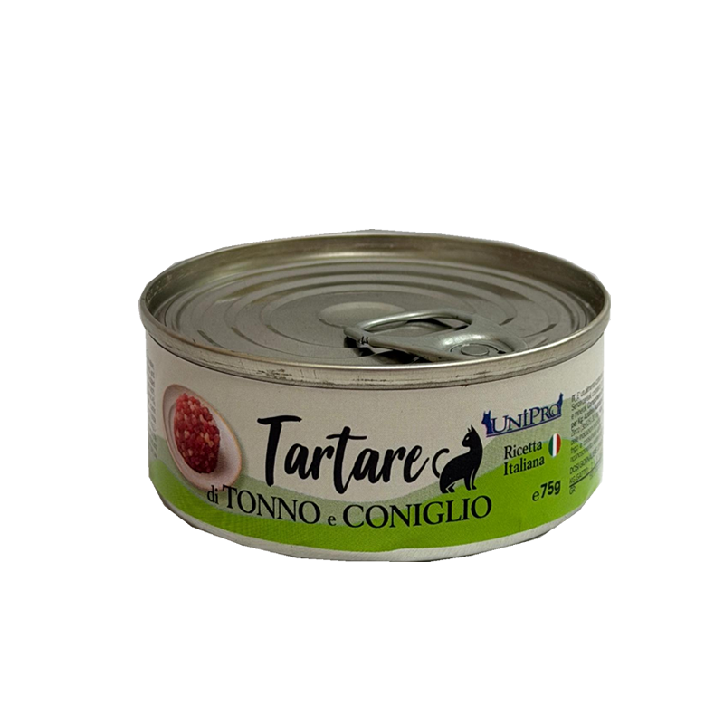 Tartare di Tonno e Coniglio 75g alimento completo per Gatti Unipro