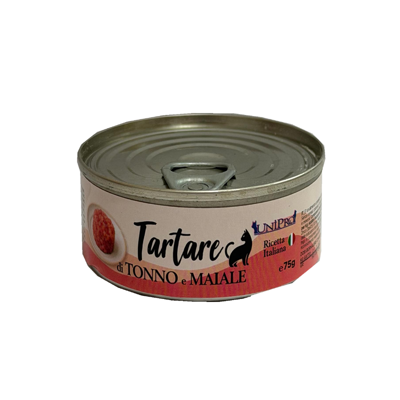 Tartare di Tonno e Maiale 75g alimento completo per Gatti Unipro