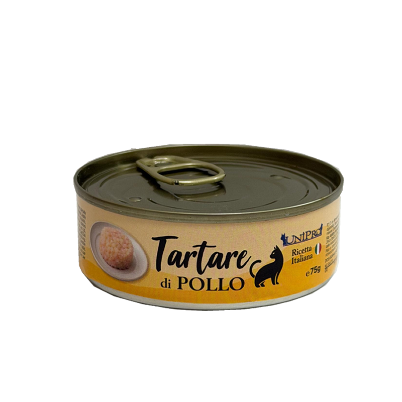 Tartare di Pollo 75g alimento completo per Gatti Unipro