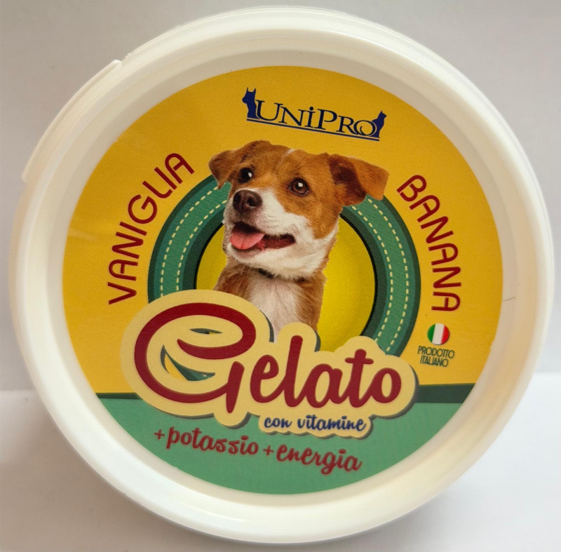 Snack per Cani Gelato Vaniglia e Banana 60g prodotto italiano Unipro