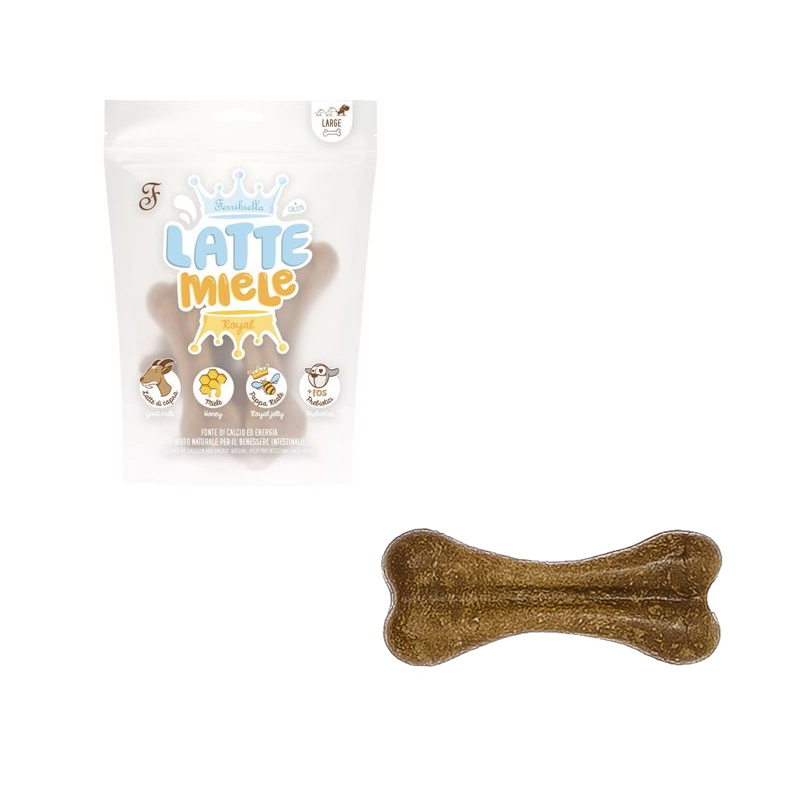 Snack per Cani Latte Miele medium 270g osso cane miele pappa reale Ferribiella