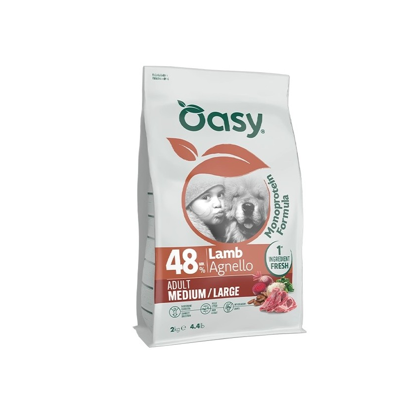 Oasy Cane Monoprotein Formula Adult medium/large Agnello kg 10