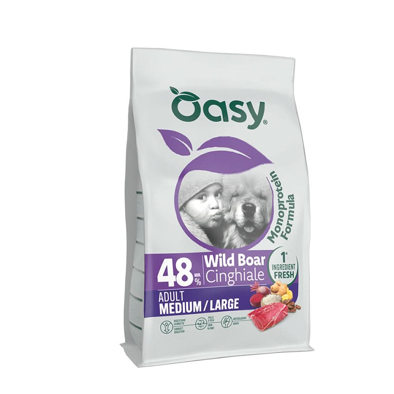 Oasy Cane Monoprotein Formula adult medium large cinghiale kg 10