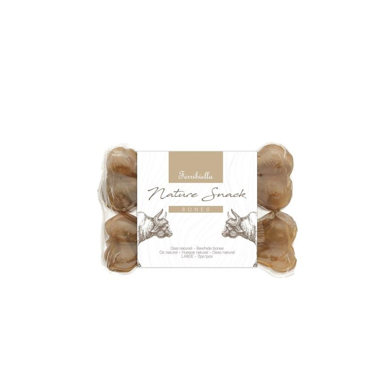 Snacks per Cani Osso Piccolo Naturale 2pz 100g 10cm Ferribiella GTT028A