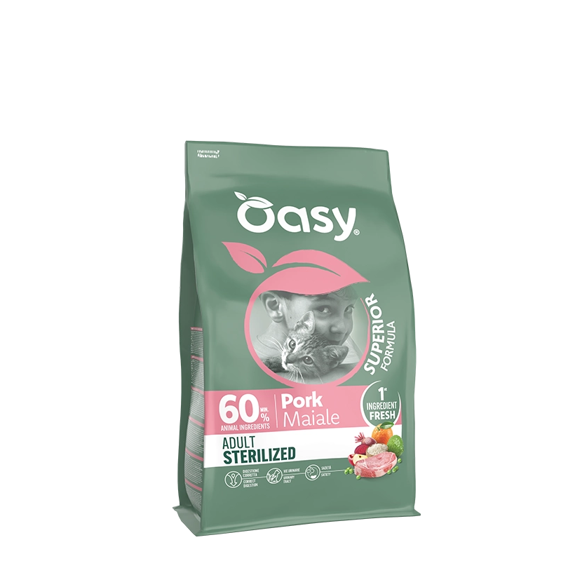 Oasy Gatto Superior Formula Adult Sterilized Maiale kg 1,5 alimento secco per Gatti